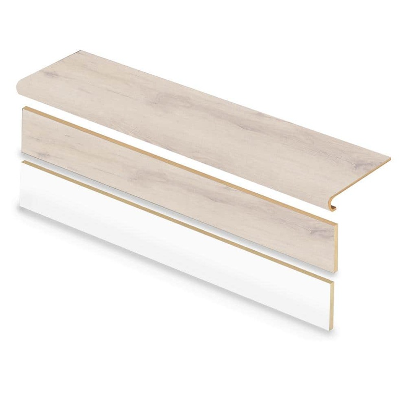 Cap A Tread Color 7395 47 in. L x 12.15 in. W x 1.69 in. T Vinyl Overlay Stair Tread and Reversible Riser Kit 01C077395