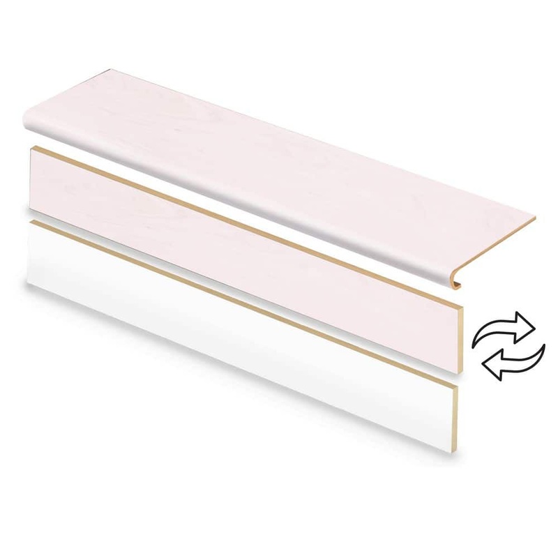 Cap A Tread Ivory Lane Quartzite 47 in. L x 12.15 in. W x 42.92 mm T Vinyl Overlay Stair Tread and Reversible Riser Kit 01C073924