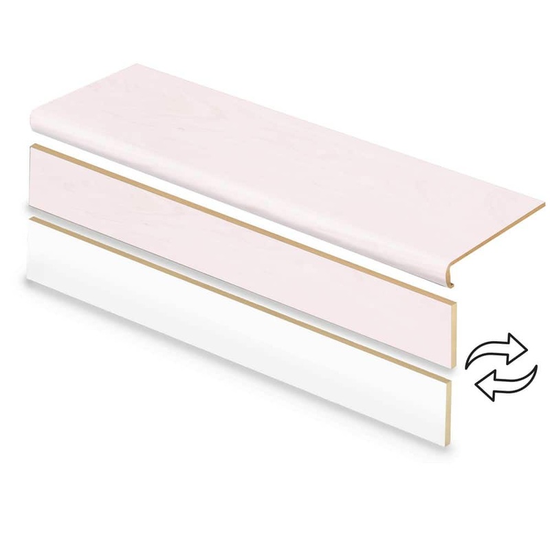 Cap A Tread Ivory Lane Quartzite 47 in. L x 12.15 in. W x 57.91 mm T Vinyl Overlay Stair Tread and Reversible Riser Kit 01CA73924