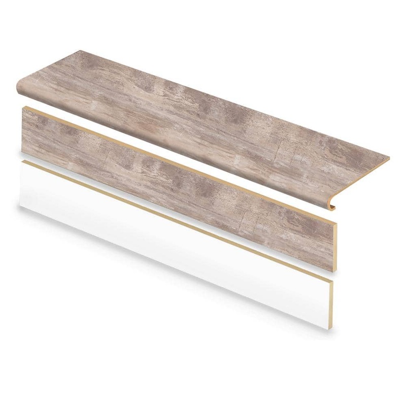 Cap A Tread Lighthouse Oak/Rustic Wood/Salted Oak 47in.Lx12.15in.Wx42.92mmT Vinyl Overlay Stair Tread and Reversible Riser Kit 01C073682