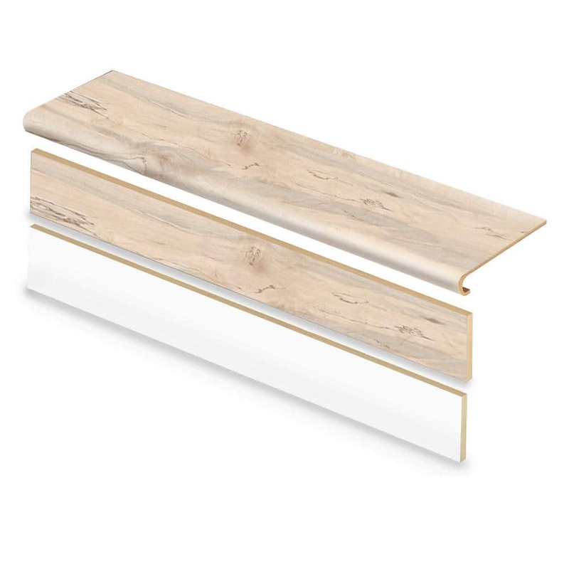 Cap A Tread Navarra Maple 47 in. L x 12.15 in. W x 1.69 in. T Vinyl Overlay Stair Tread and Reversible Riser Kit 01C078096