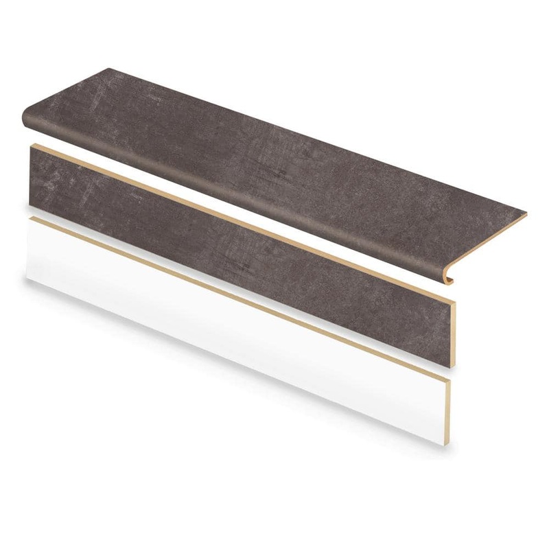 Cap A Tread Overlook Slate 47 in. L x 12.15 in. W x 1.69 in. T Vinyl Overlay Stair Tread and Reversible Riser Kit 01C074021