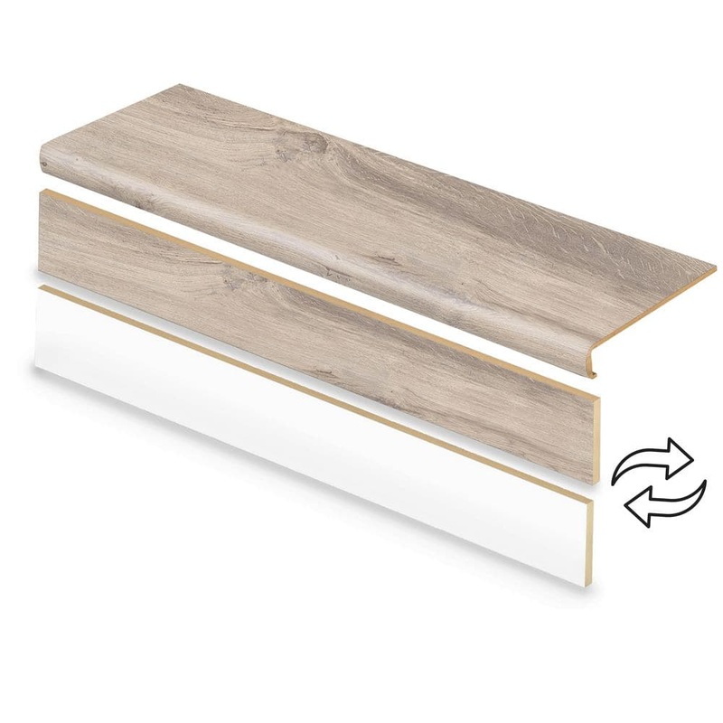 Cap A Tread Webb Creek Hickory 47 in. L x 12.15 in. W x 57.91 mm T Vinyl Overlay Stair Tread and Reversible Riser Kit 01CA73999