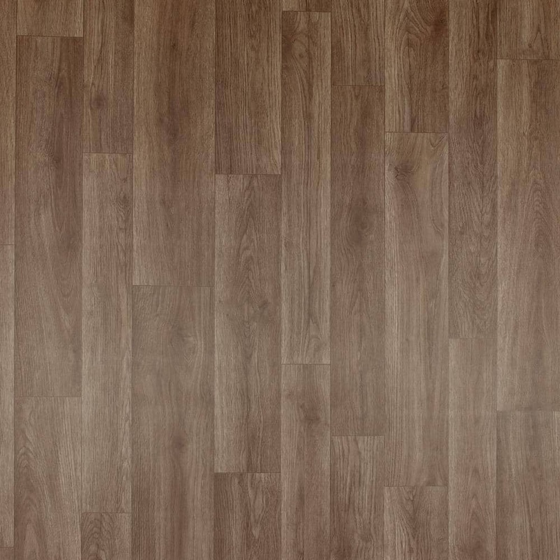 TrafficMaster Ash Brown Oak Wood 10 MIL x 12 ft. Wide x Cut to Length Waterproof Vinyl Sheet Flooring U0086406K845G14