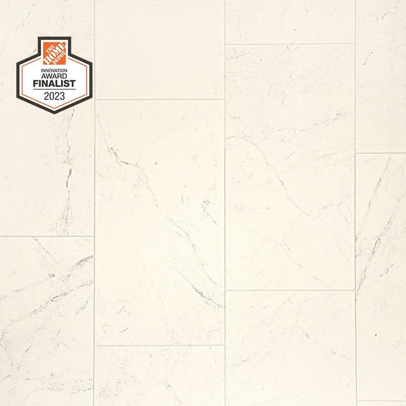 TrafficMaster Emerson White Residential Vinyl Sheet Flooring 10 MIL 12 ft. Wide x Cut to Length U8530407C502P14