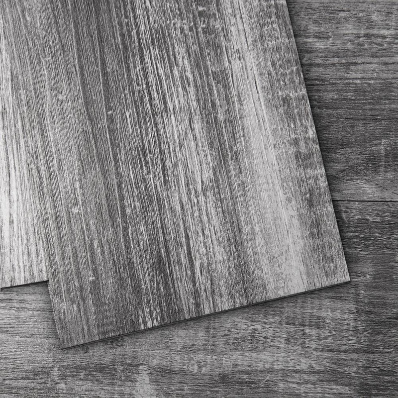 Art3d Grayish Black 1.27mm x 36 in. L x 6 in. Water Resistant Wood Look Peel and Stick Vinyl Flooring Tiles( 54 sq.ft./case) A43hd207