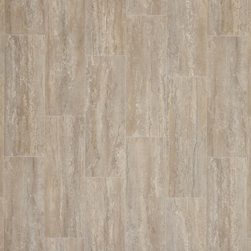 Lifeproof Prestwick Grey Tile 16 MIL 13.2 ft. W x Cut to Length Waterproof Vinyl Sheet Flooring U9580621K543M15