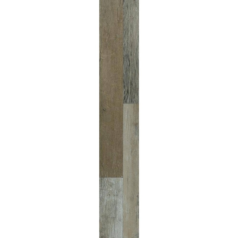 TrafficMaster Grey Distressed Wood 4 MIL x Multi-Width x 36 in. L Peel and Stick Vinyl Plank Flooring (36 sqft/case) WD6098