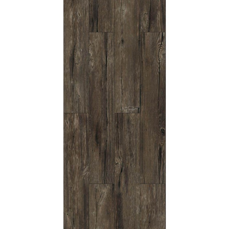 TrafficMaster Walnut Ember Grey 4 MIL x 6 in. W x 36 in. L Peel and Stick Water Resistant Luxury Vinyl Plank Flooring (36 sqft/case) HP3197A
