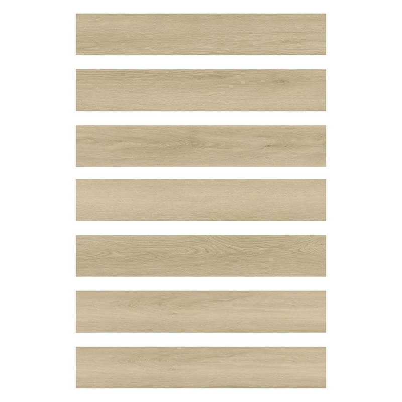 FloorPops Light Oak 2 MIL x 6 in. W x 36 in. L Water Resistant Peel and Stick Vinyl Tile Flooring (10.5 sq. ft.) FPW6158