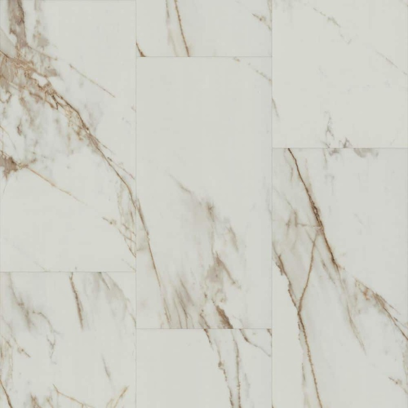Home Decorators Collection Brooking Carrera Marble 20 MIL x 12 in. W x 24 in. L Waterproof Click Lock Luxury Vinyl Tile Flooring 20.02 sq. ft./Case HL00075201224