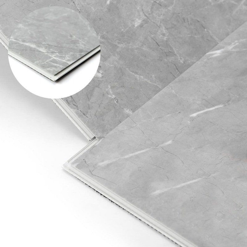 Art3d Gray Marble 12MIL 12 in. x24 in. Waterproof Click Lock Vinyl Plank Flooring, SPC Rigid Core Flooring(24sq. ft. /box) A43hd961NA12usz