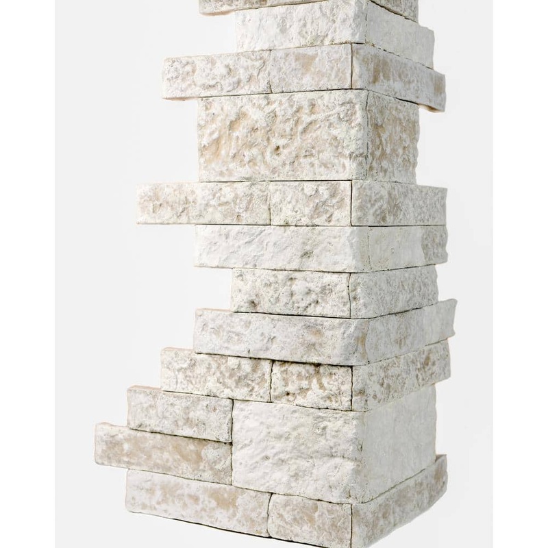 AIRSTONE Birch Bluff White 2 – 4 in. x 4 – 10 in. Cement Standard Corner/Finished End Wall Tiles (7.25 sq. ft./case) BBCESO