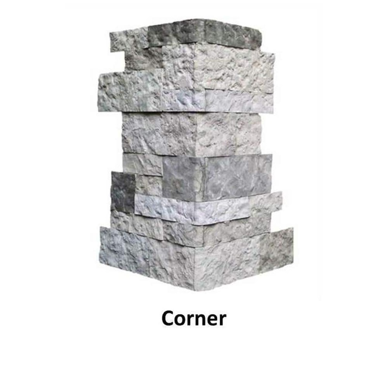 AIRSTONE Spring Creek Gray 2 – 4 in. x 4 – 10 in. Cement Standard Corner/Finished End Wall Tiles (7.25 sq. ft./case) SCCESO
