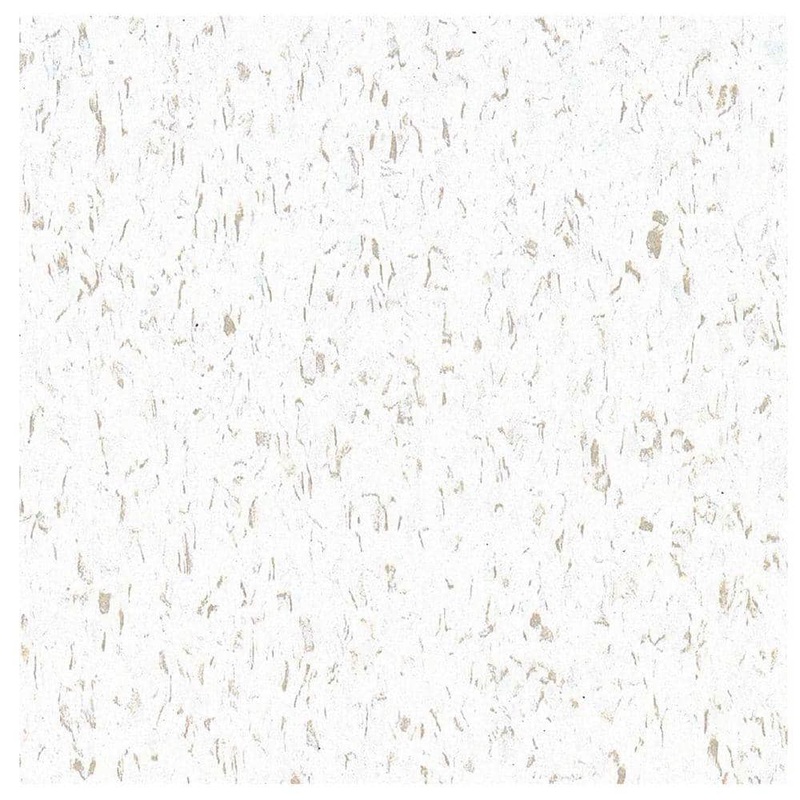 Armstrong Flooring Imperial Texture Cool White 12 in. x 12 in. Water Resistant Glue-Down Vinyl Floor Tile (45 sq. ft./carton) 51899031