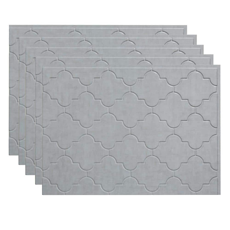 Fasade 18.25 in. x 24.25 in. Monaco Vinyl Backsplash Panel in Cashmere (5-Pack) PB6843