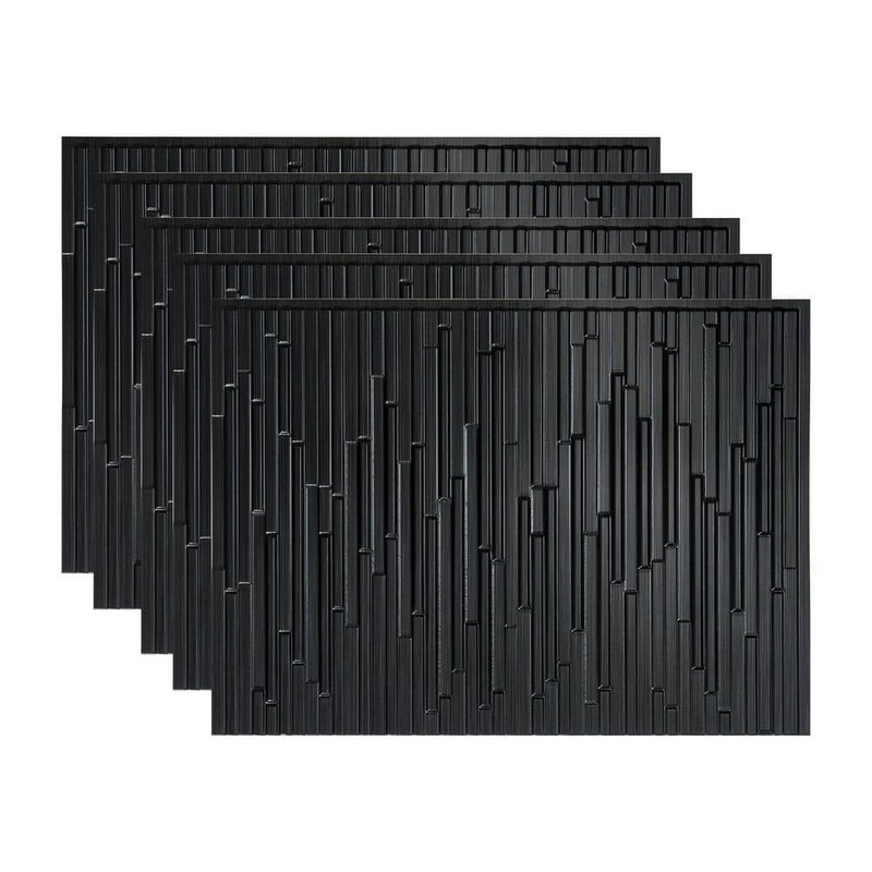Fasade 18 in. x 24 in. Skyline Brushed Onyx Vinyl Backsplash Panel (Pack of 5) PB7142