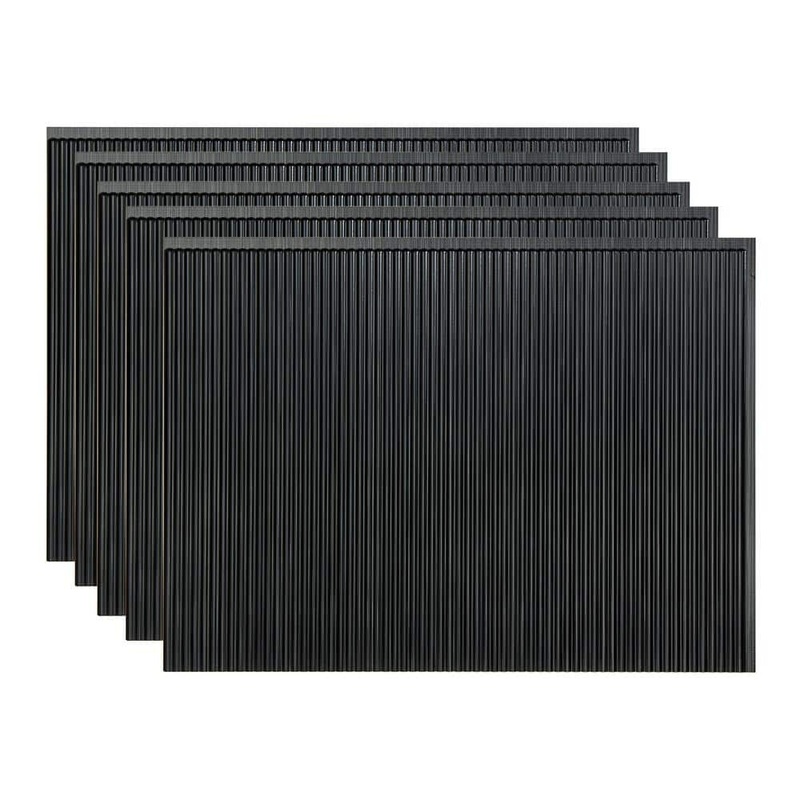 Fasade Brushed Onyx 18 in. x 24 in. Rib Vinyl Backsplash Panel (Pack of 5) PB5242