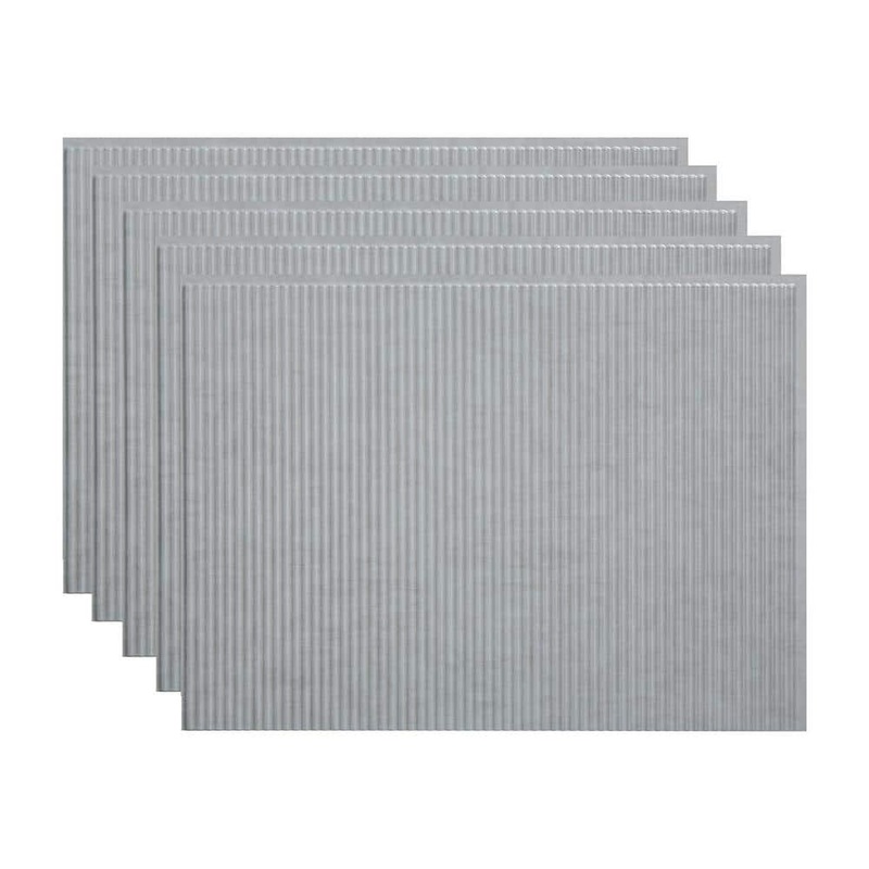 Fasade Cashmere 18 in. x 24 in. Rib Vinyl Backsplash Panel (Pack of 5) PB5243