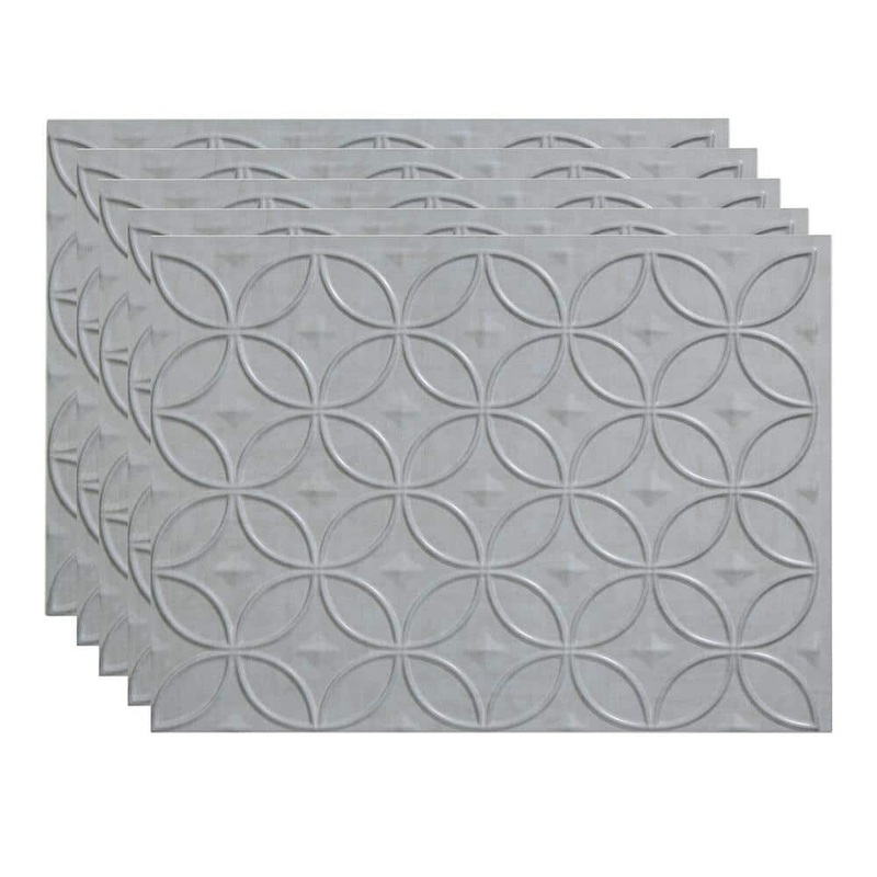 Fasade Cashmere 18 in. x 24 in. Rings Vinyl Backsplash Panel (Pack of 5) PB6143