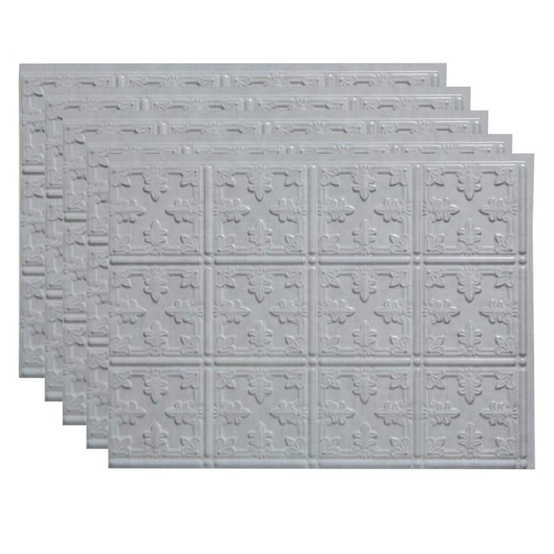 Fasade Cashmere 18 in. x 24 in. Traditional 10 Vinyl Backsplash Panel (Pack of 5) PB5743