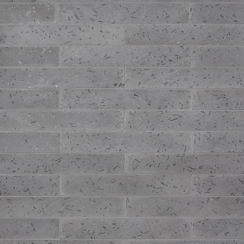 Ivy Hill Tile Fusion Brick Smoke Gray 2.48 in. x 15.74 in. Natural Terrazzo Cement Subway Wall Tile (5.38 sq. ft./Case) EXT3RD108303
