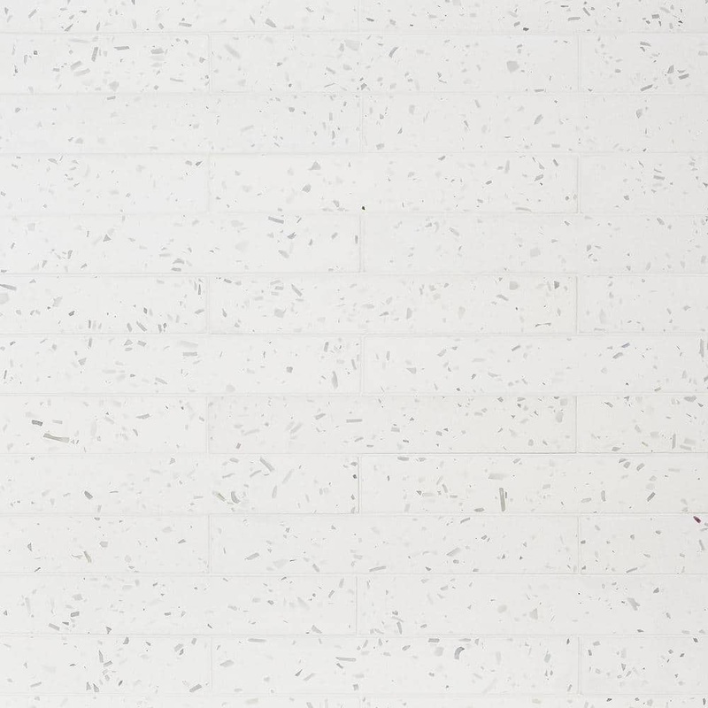Ivy Hill Tile Fusion Brick White 2.48 in. x 15.74 in. Natural Terrazzo Cement Subway Wall Tile (5.38 sq. ft./Case) EXT3RD108304