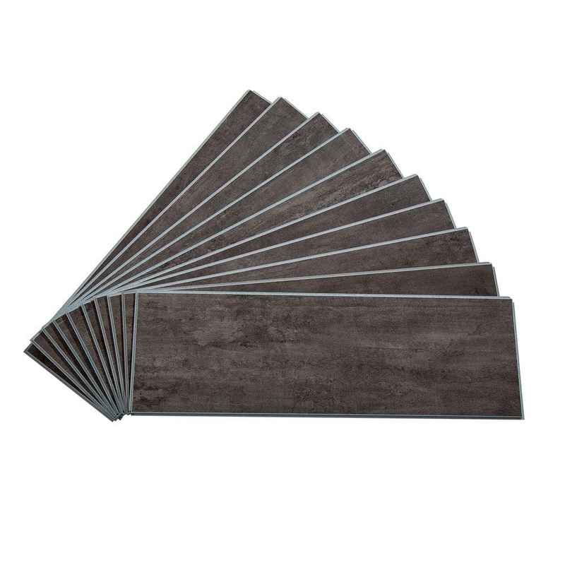 PALISADE 22.8 in. L x 7.31 in. W Ashen Slate Waterproof Adhesive No Grout Vinyl Wall Tile (11 sq. ft./Case) 54500