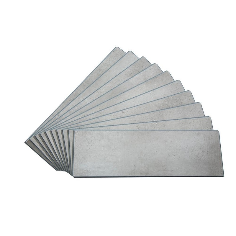 PALISADE 22.8 in. L x 7.31 in. W Frost Nickel Waterproof Adhesive No Grout Vinyl Wall Tile (11 sq. ft./Case) 54502