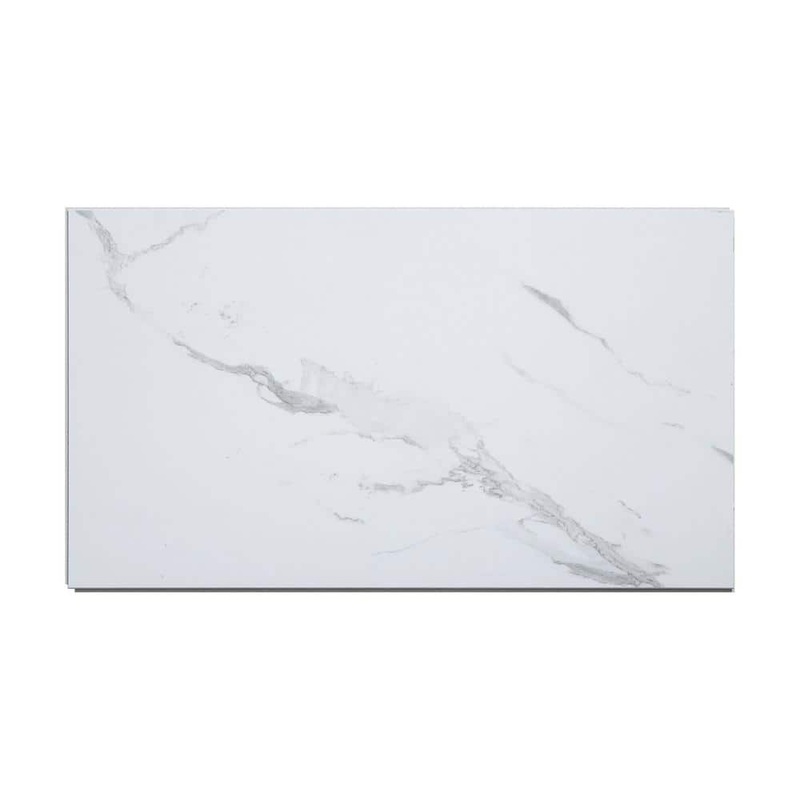 PALISADE 25.6 in. L x 14.8 in. W Carrara Marble No Grout Vinyl Wall Tile (21 sq. ft./case) 53010