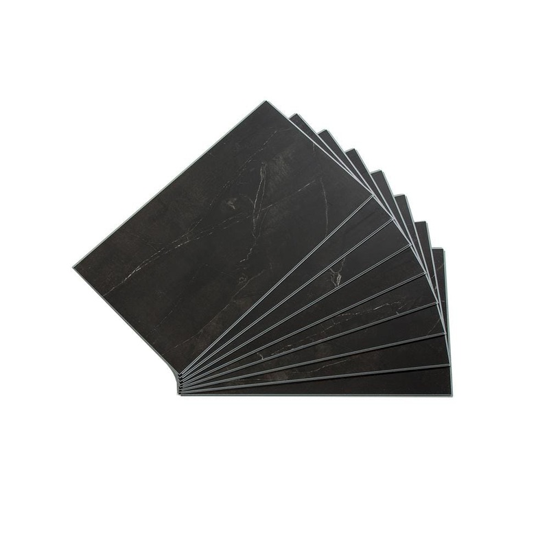 PALISADE Black Ice 14.8 in. W x 25.6 in. L Waterproof Adhesive No Grout Vinyl Wall Tile (21 sq. ft./case) 53017