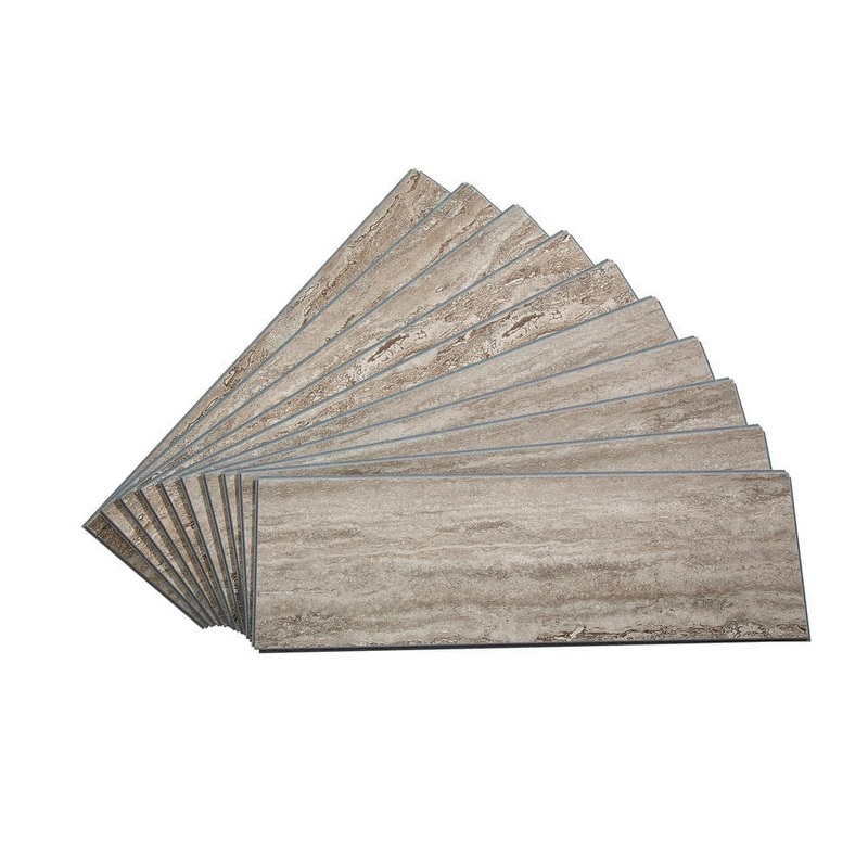 PALISADE Grecian Earth 22.8 in. L x 7.31 in. W Waterproof Adhesive No Grout Vinyl Wall Tile (11 sq. ft./Case) 54501