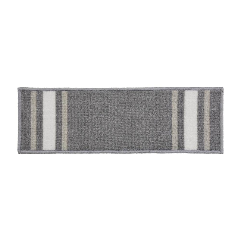 RugStylesOnline Solid Border Custom Size Gray 8 in. x 31.5 in. Indoor Carpet Stair Tread Cover Slip Resistant Backing (Set of 13) 5001-8X32-13