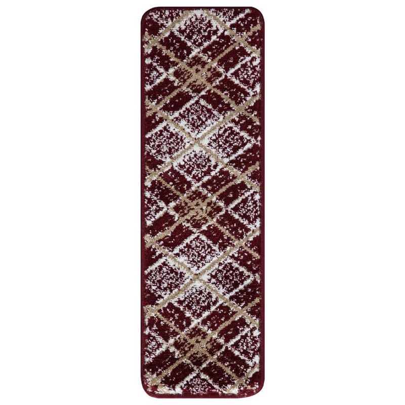 SUSSEXHOME Modern Collection Red 9 in. x 28 in. Polypropylene Stair Tread Cover (Set of 13) MDRN-RED-13Pack