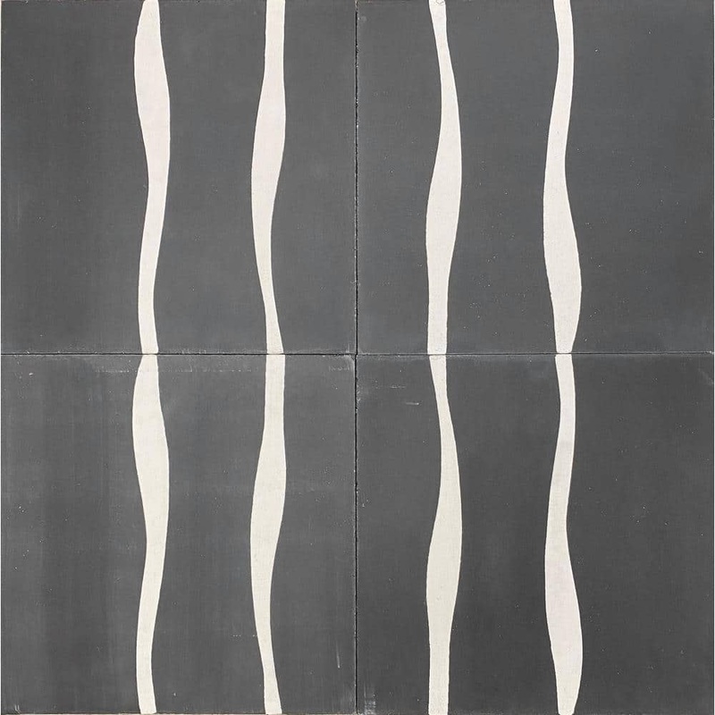Unbranded KCT 12 Black, White 8 in. x 8 in. Regular Handmade Floor/Wall Cement Tile (7.11 sq. ft./Box) KCT12-285