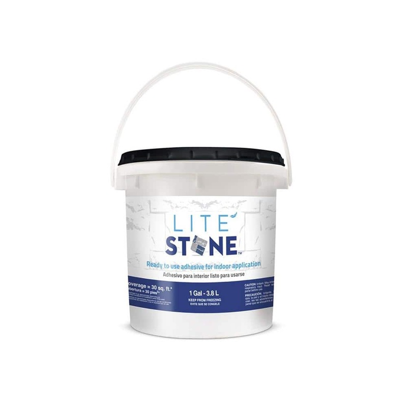 Unbranded LiteStone White 128 fl. oz. 30 sq. ft. 8 in. Stone Veneer Adhesive 9812