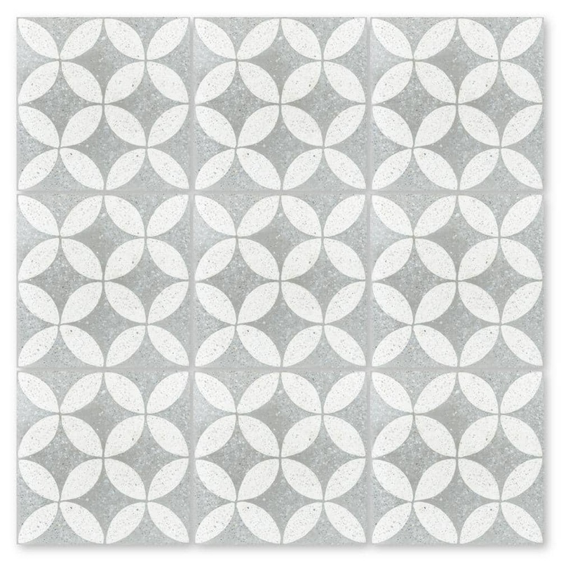 Villa Lagoon Tile Circulos B Urban Gray Terrazzo/Matte 8 in. x 8 in. Cement Handmade Floor and Wall Tile (Box of 8/3.45 sq. ft. ) SB20SQ12FR-CRCU2-S3-TPS-P8