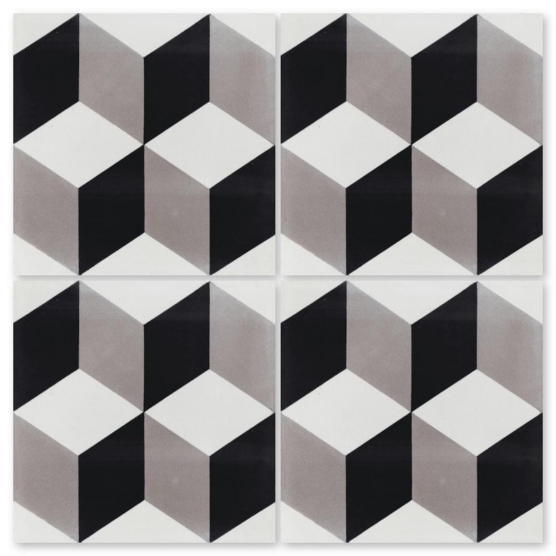 Villa Lagoon Tile Cubes A Sencillo Multi-Color/Matte 8 in. x 8 in. Cement Handmade Floor and Wall Tile (Box of 8/3.45 sq. ft.) SB20SQ12FR-CUBE1-S1-P8