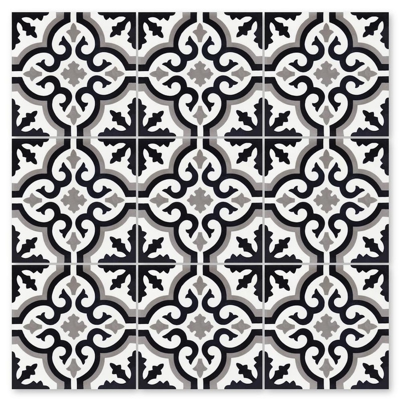 Villa Lagoon Tile Fiore C Sencillo 8 in. x 8 in. Cement Handmade Floor and Wall Tile (Box of 8/3.45 sq. ft. ) SB20SQ12FR-FRRE3-S2-P8