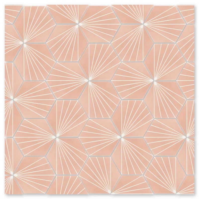 Villa Lagoon Tile Spark C Coral Multicolor/Matte 9 in. x 8 in. Cement Handmade Floor and Wall Tile (Box of 8/2.96 sq. ft.) SB20RH12FR-SPAR3-S6-P8