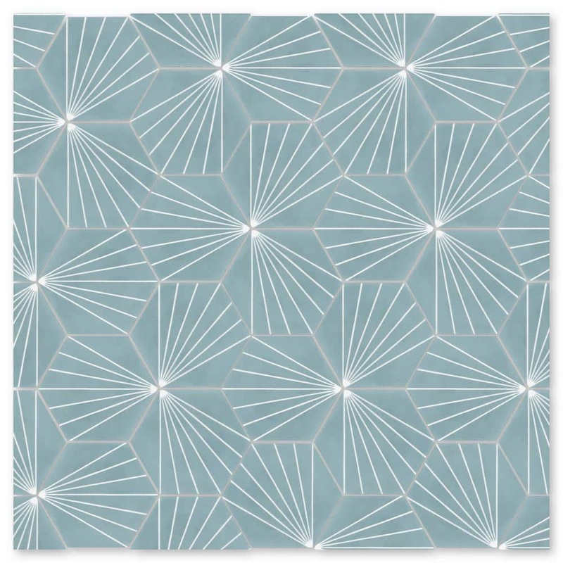 Villa Lagoon Tile Spark C Stone Blue 9 in. x 8 in. Cement Handmade Floor and Wall Tile (Box of 8/2.96 sq. ft.) SB20RH12FR-SPAR3-S4-P8