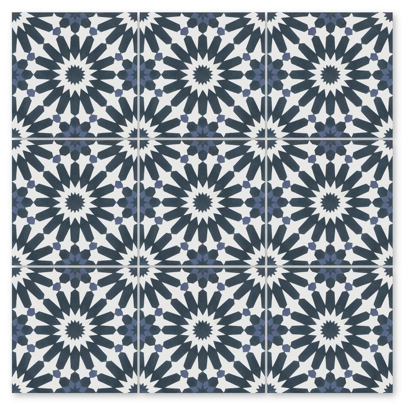 Villa Lagoon Tile Tangier Petite Blues 8 in. x 8 in. Cement Handmade Floor and Wall Tile (Box of 8/3.45 sq. ft. ) SB20SQ12FR-TANG3-S1-P8