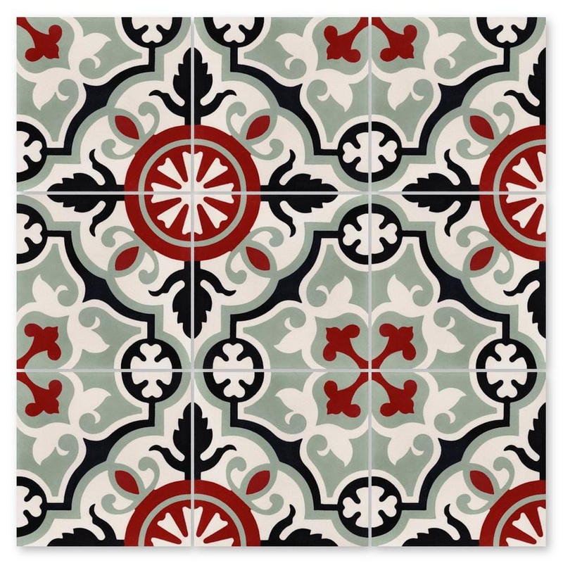 Villa Lagoon Tile Vienna Bloom Multicolor/Matte 8 in. x 8 in. Cement Handmade Floor and Wall Tile (Box of 8/3.45 sq. ft.) SB20SQ12FR-VENN1-S3-P8