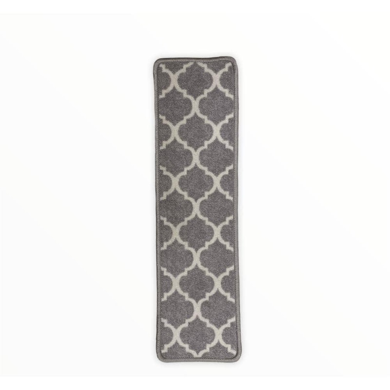 BENISSIMO Platinum Gray 9 in. H x 32 in. H Polyester Stair Tread Cover (Set of 13) WV-STAIRS-PLATINIUM-GRAY13