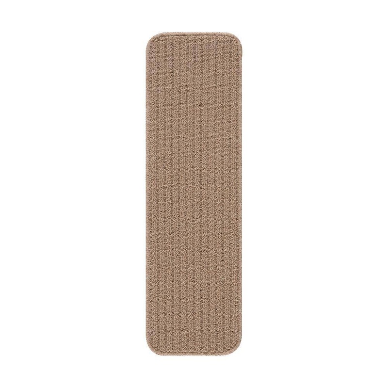 Beverly Rug Diego Beige 28 in. x 8.7 in. Solid Non-Slip Rubber Back Stair Tread Cover (Set of 8) HD-TRD10944-8PK