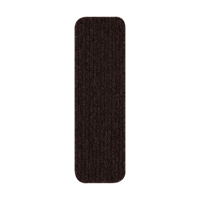 Beverly Rug Diego Brown 28 in. x 8.7 in. Solid Non-Slip Rubber Back Stair Tread Cover (Set of 15) HD-TRD10948-15PK