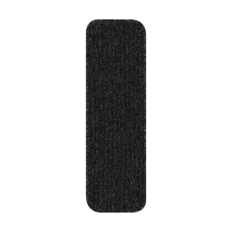 Beverly Rug Diego Dark Grey 28 in. x 8.7 in. Solid Non-Slip Rubber Back Stair Tread Cover (Set of 15) HD-TRD10952-15PK