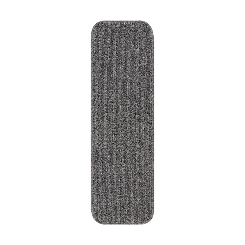 Beverly Rug Diego Gray 28 in. x 8.7 in. Solid Non-Slip Rubber Back Stair Tread Cover (Set of 15) HD-TRD10955-15PK