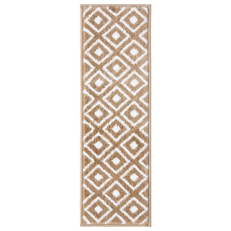 Beverly Rug Valencia Beige/Ivory 9 in. x 28 in. Non-Slip Stair Tread Cover (Set of 13) HD-JTR10144-13PK