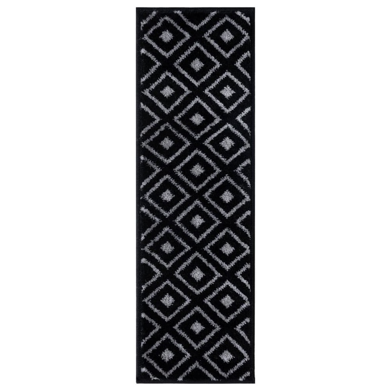 Beverly Rug Valencia Black/Dark Gray 9 in. x 28 in. Non-Slip Stair Tread Cover (Set of 7) HD-JTR10145-7PK